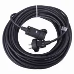 Przedłużacz ogrodowy 20 m / 1 gniazdo / czarny / guma / 230 V / 2,5 mm2