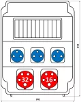 Rozdzielnica 1*32A 5p,1*16A 5p,3*250V,okienko
