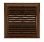 kratka wentylacyjna 180x180 mm z siatką i kołnierzem prostokątnym 138x138 mm, brązowa
