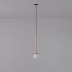 COTTON 300 fi100 wisząca wpust max.1x1,9W, G9, 230V, przewód czarny, kolor miedzi (gładki mat)