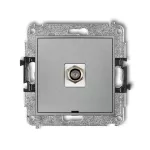 ICON Mechanizm gniazda antenowego pojedynczego typu F (SAT) niklowany, bez pola opisowego srebrny metalik