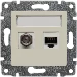 VENA Gniazdo TV typu F + RJ45 kat. 5e KREM