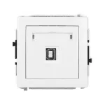 DECO Mechanizm gniazda pojedynczego USB A-B2.0 biały