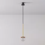 CLAR 300 fi100 wisząca LED 2,7W/298lm/3000K, 230V, przewód czarny guma, kolor złota (gładki mat)