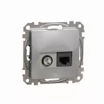 Gniazdo komputerowe-TV (kat.6 UTP), Sedna Design & Elements, srebrne aluminium