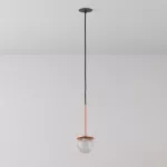 CLAR 200 fi100 wisząca wpust LED 2,7W/298lm/3000K, 230V, przewód czarny guma, kolor miedzi (gładki mat)