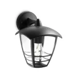 Creek wall lantern black 1x60W 230V down myGarden Kinkiet