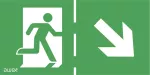 100x300 piktogram 23 chłopek w drzwiach ukośna strzałka góra/dół logo awex (ISO7010)