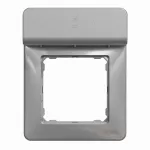 Ramka 1-krotna z półką na telefon, srebrne aluminium Sedna Design