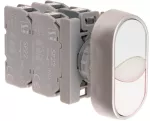 PRZYCISK DWUKLAWISZOWY 1 ZWIER 1ROZWIER BIAŁO-BIAŁY SP22-2KL-11-230-LED\B/B