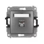 MINI Mechanizm gniazda komputerowego pojedynczego 1xRJ45, kat. 5e, ekranowany, 8-stykowy grafitowy