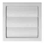 wylot ścienny żaluzjowy 154x154 mm z kołnierzem fi 100 mm, szary