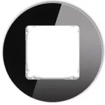 ICON Ramka uniwersalna pojedyncza okrągła - efekt szkła (ramka: czarna; spód: biały) czarny