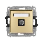 ICON Mechanizm gniazda antenowego pojedynczego TV złoty