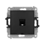ICON Mechanizm gniazda komputerowego pojedynczego 1xRJ45, kat. 5e, 8-stykowy, bez pola opisowego czarny mat