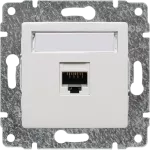 VENA Gniazdo komputerowe poj. RJ45, kat. 5, bez ramki, ŚNIEŻNA BIEL