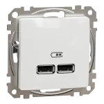 Gniazdo ładowania USB A+A 2,1Sedna Design & Elements,1A, białe