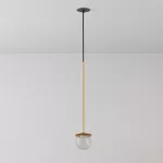 CLAR 450 fi100 wisząca wpust LED 2,7W/298lm/3000K, 230V, przewód czarny guma, kolor złota (gładki mat)