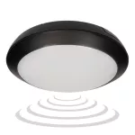 Plafon z mikrofalowym czujnikiem ruchu BRYZA LED 15W, 1050lm, IP66, 4000K, poliwęglan mleczny, czarny