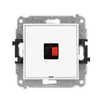 ICON Mechanizm gniazda głośnikowego pojedynczego, bez pola opisowego biały mat