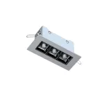 DENON RT wpust stropowy 9W/900lm/34D/930, srebrny aluminiowy (mat struktura) RAL 9006
