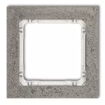DECO Ramka uniwersalna pojedyncza - beton (ramka: ciemnoszary; spód: biały)