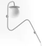 COTTON kinkiet fi100 max.1x1,9W, G9, 230V, przewód transparentny, srebrny aluminiowy (mat struktura) RAL 9006 DM101/LA42/A1/L/B/101