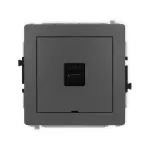 DECO Mechanizm gniazda pojedynczego 1xUSB C-C, bez pola opisowego grafitowy mat