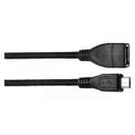 Kabel USB 2.0, gniazdo A - wtyk micro B, OTG, transmisja danych, 15 cm, czarny