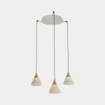 Pendant Veneto Surfaced 3 Bodies LED 23W LED warm-white 2700K 0-10V White 1134lm 15-7602-14-DO