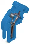 Moduł końcowy 1-przewodowe gniazdo konstrukcja kątowa, CAGE CLAMP®, 4mm2, niebieski