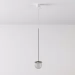 CLAR 450 fi100 wisząca LED 2,7W/298lm/3000K, 230V, przewód transparentny, kolor srebra (gładki mat)