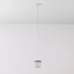 CLAR 350 fi100 wisząca wpust LED 2,7W/298lm/3000K, 230V, przewód transparentny, srebrny aluminiowy (mat struktura) RAL 9006