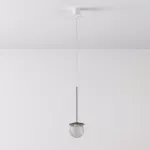 CLAR 250 fi100 wisząca LED 2,7W/298lm/3000K, 230V, przewód transparentny, kolor srebra (gładki mat)