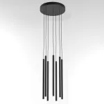 NER PANEL ZBH7 wisząca max. 7x2,5W, G9, 230V, przewód czarny, czarny głęboki (mat struktura) RAL 9005