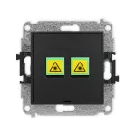 ICON Mechanizm gniazda światłowodowego/optycznego podwójnego, bez pola opisowego czarny mat