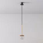 CLAR 250 fi100 wisząca LED 2,7W/298lm/3000K, 230V, przewód czarny guma, kolor złota (gładki mat)