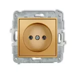 ICON Mechanizm gniazda pojedynczego bez uziemienia 2P (bez przesłon torów prądowych) złoty