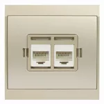 GTP-20L/M Gniazdo komputerowe p/t, ISDN, 2x4,6,8 pin; zaciski śrubowe (moduł); satyna