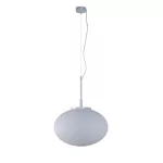 OVO fi400 wisząca max.1x23W, E27, 230V, przewód transparentny, srebrny aluminiowy (mat struktura) RAL 9006