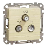 Gniazdo R/TV/SAT przelotowe (7dB), Sedna Design & Elements, brzoza