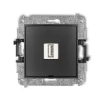 MINI Mechanizm ładowarki USB pojedynczej USB A, 5W max., 5V, 1A, bez pola opisowego grafitowy