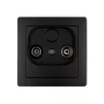 DECO Mechanizm gniazda abonenckiego RTV przelotowego 9dB czarny mat