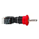 Harmony XB6 STOP awaryjny czerwony bez podświetlenia klucz nr 200 okrągły Ø30