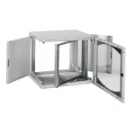 Obudowa otwierana OPB, drzwi szklane, 18U, 600x500, RAL7035, IP20, IK08, 50kg