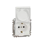 Gniazdo schuko z przesłonami IP44, Sedna Design & Elements, białe