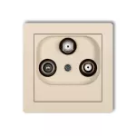 DECO Mechanizm gniazda abonenckiego 2 wyjścia SAT + TV beżowy