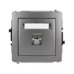 DECO Mechanizm gniazda komputerowego pojedynczego 1xRJ45, kat. 5e, ekranowany, 8-stykowy grafitowy