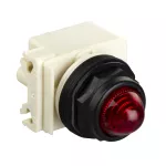 Lampka sygnalizacyjna Ø30 czerwona LED, BA 9s 24V AC plastikowa ośmioboczna