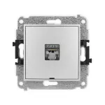 ICON Mechanizm gniazda komputerowego pojedynczego 1xRJ45, kat. 6, ekranowany, 8-stykowy, bez pola opisowego srebrny metalik